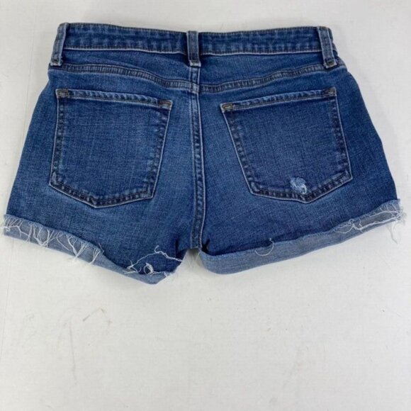 Abercrombie Fitch Womens Love Rise Jean Shorts Size 25 Cut Off Cuff Distressed - Picture 2 of 7